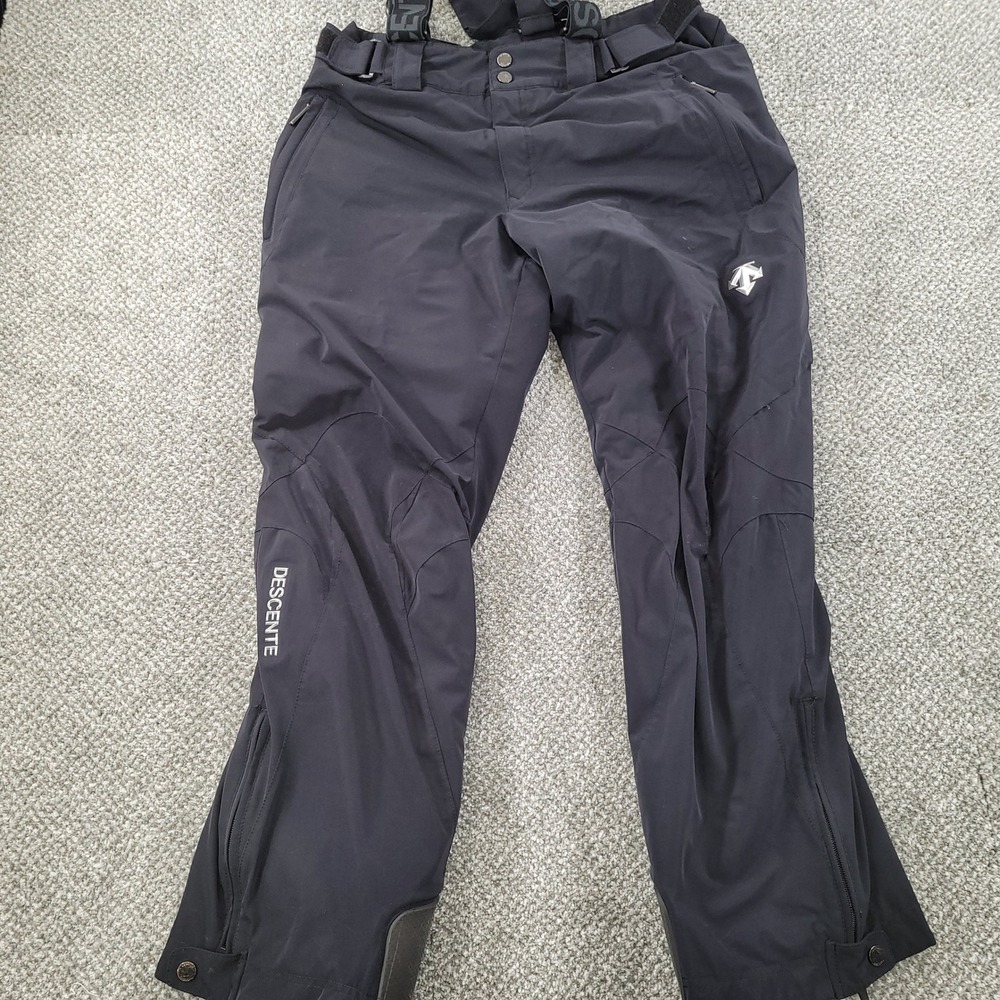 Descente D2-8113 Mens Ski Pants Black Insulated Suspenders Size US 40 Snowboard